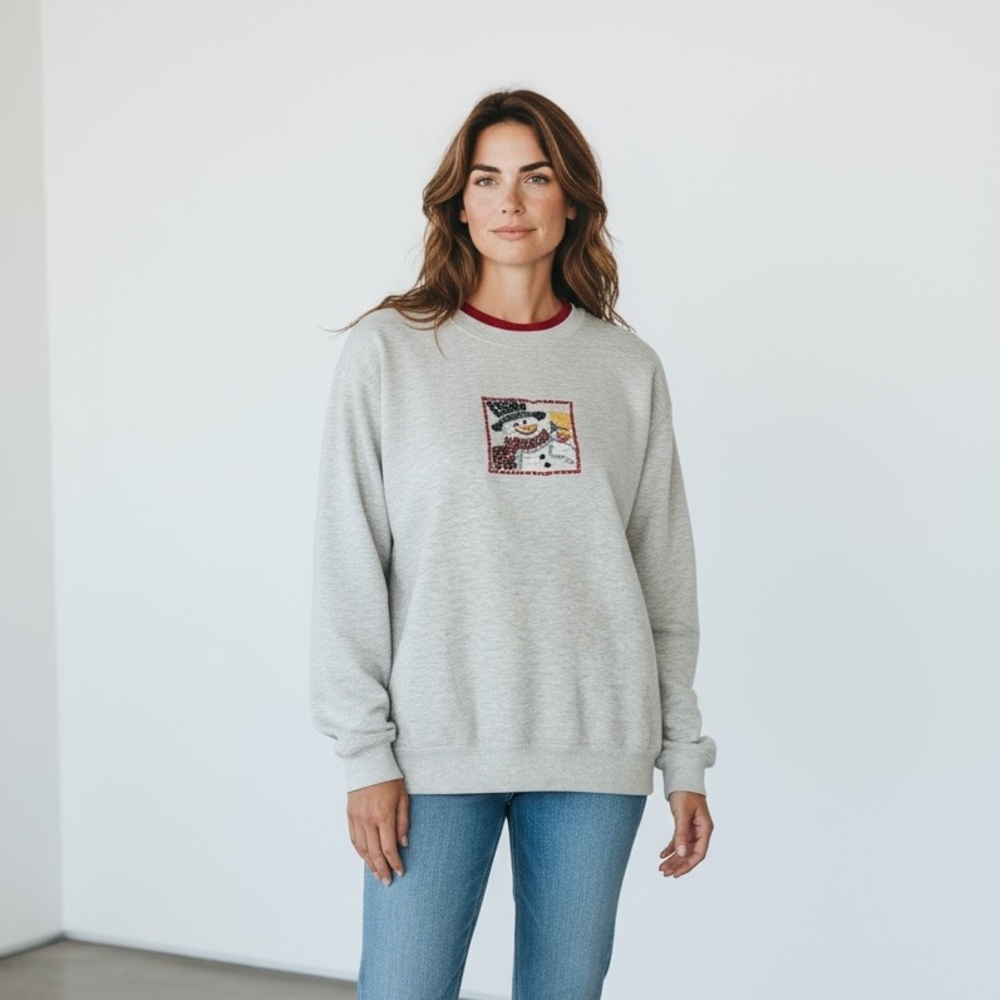 Festive Snowman Sweatshirt - White